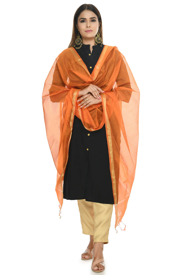 Women's Banarsi Chanderi Piping Dupatta Mfd0031 - Moeza