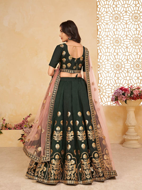 Women's Green Designer Lehenga Choli - Odette