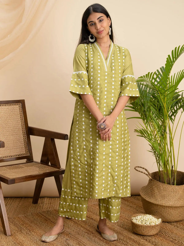 Green Embroidered Silk Kurta - Jashvi