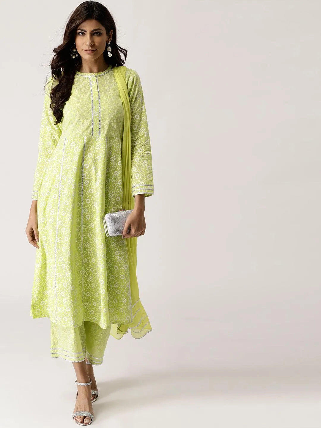 Green Printed Cotton Suit Set - Jashvi