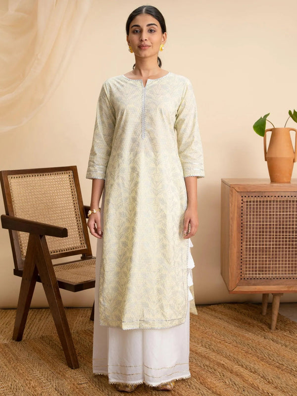 Green Printed Cotton Kurta - Jashvi