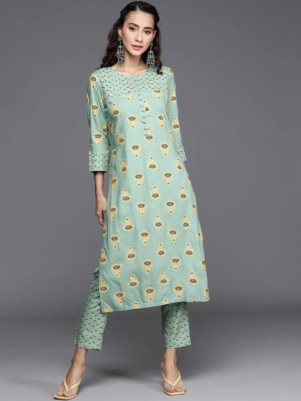 Green Printed Cotton Kurta - Jashvi