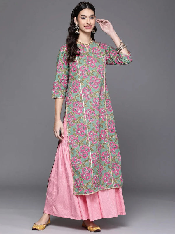 Green Printed Cotton Kurta - Jashvi