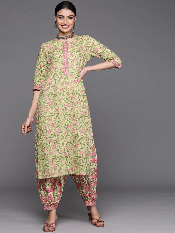 Green Printed Cotton Kurta - Jashvi