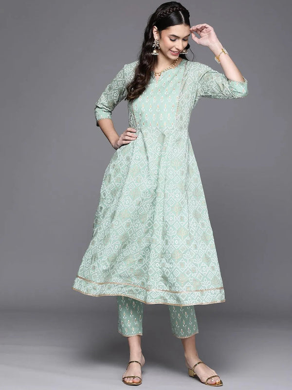 Green Printed Cotton Kurta - Jashvi