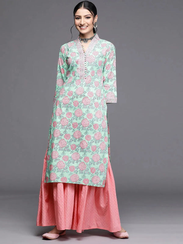 Green Printed Cotton Kurta - Jashvi