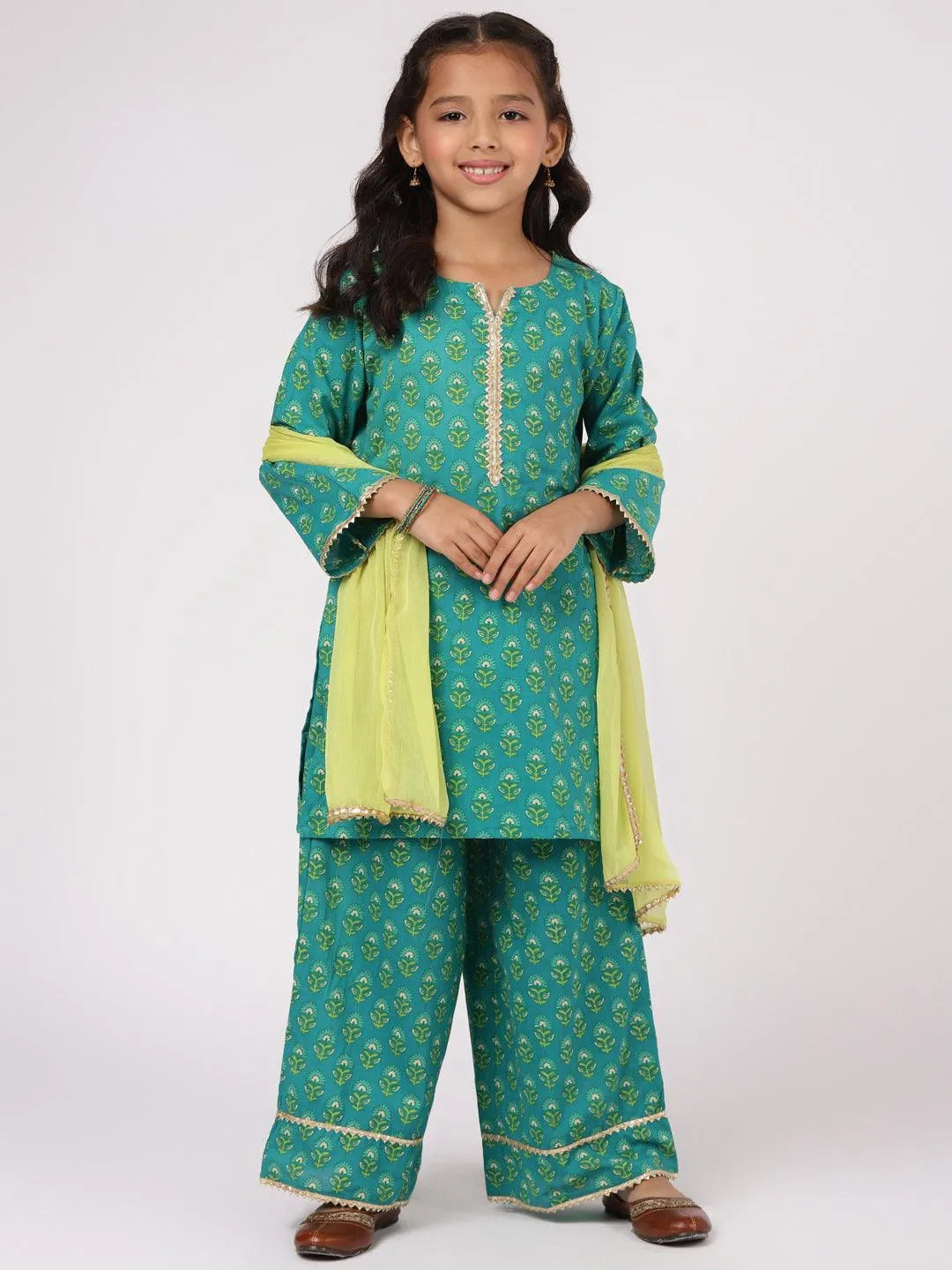 Green Printed Cotton Suit Set - Jashvi