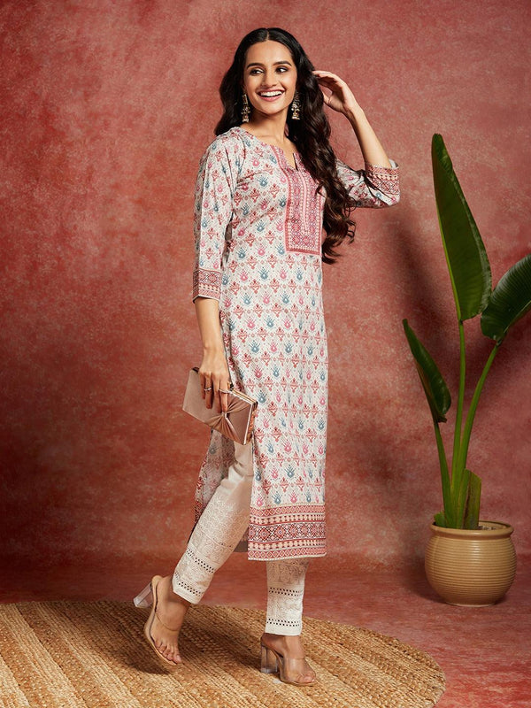 Green Printed Crepe Straight Kurta - Jashvi