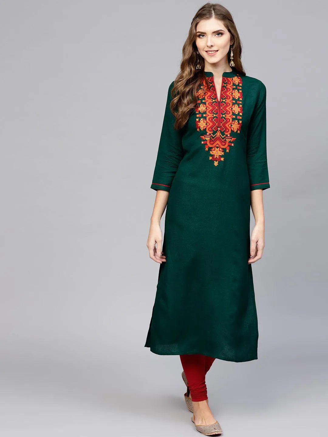 Green Solid Rayon Kurta - Jashvi