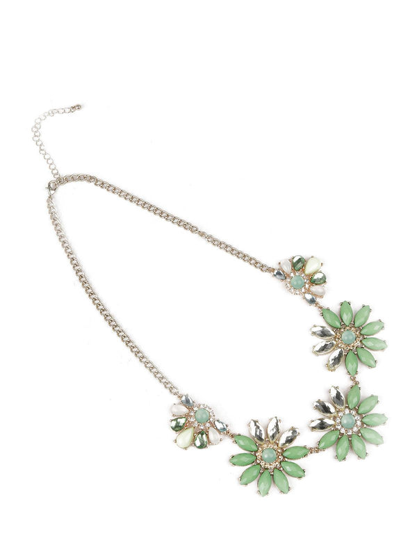 Women's Green Stone Studded Neckpiece - Odette