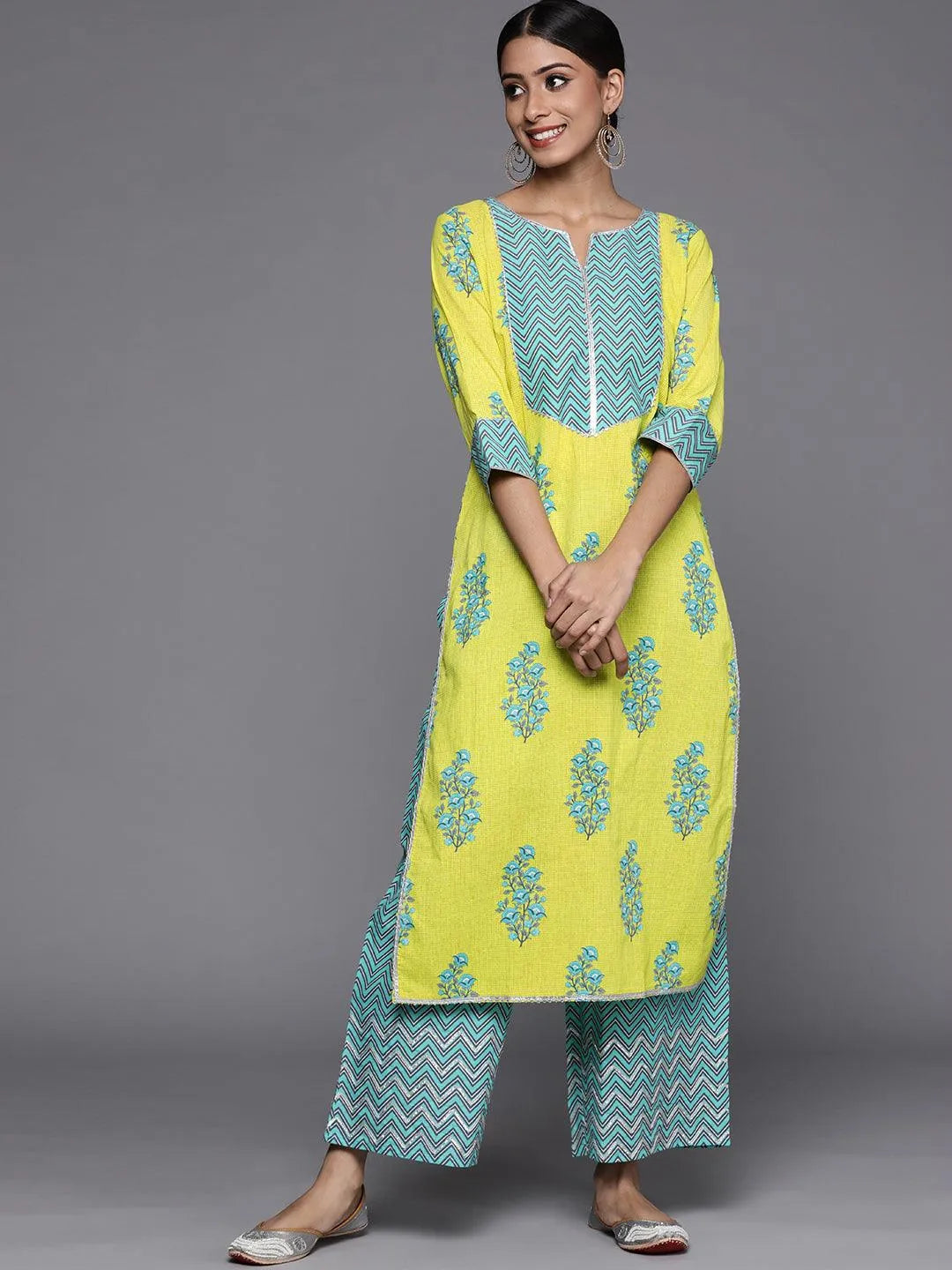 Green Striped Cotton Kurta - Jashvi