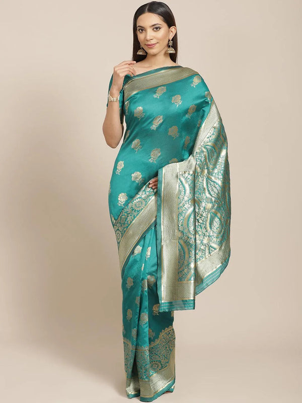 Green Woven Design Brocade Saree - Jashvi