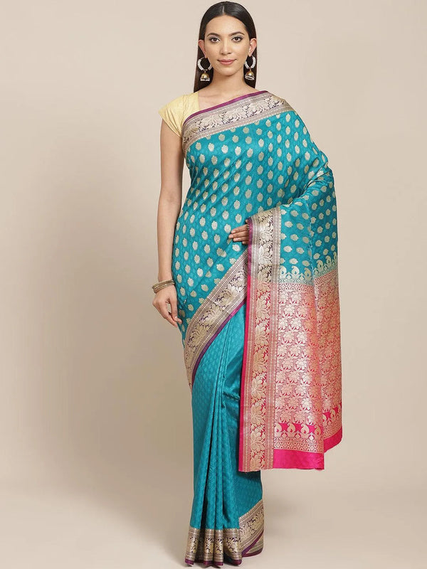 Green Woven Design Brocade Saree - Jashvi