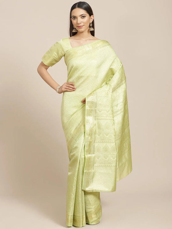 Green Woven Design Brocade Saree - Jashvi