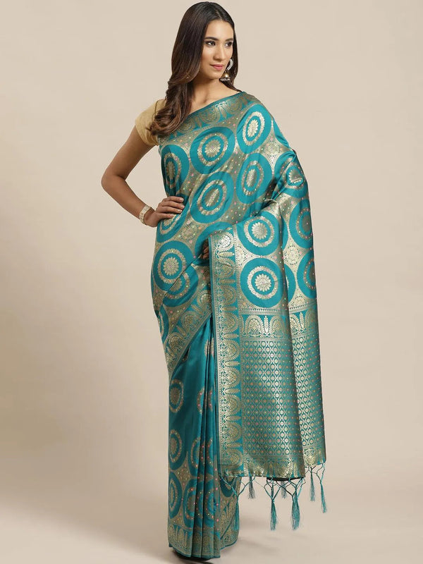 Green Woven Design Brocade Saree - Jashvi