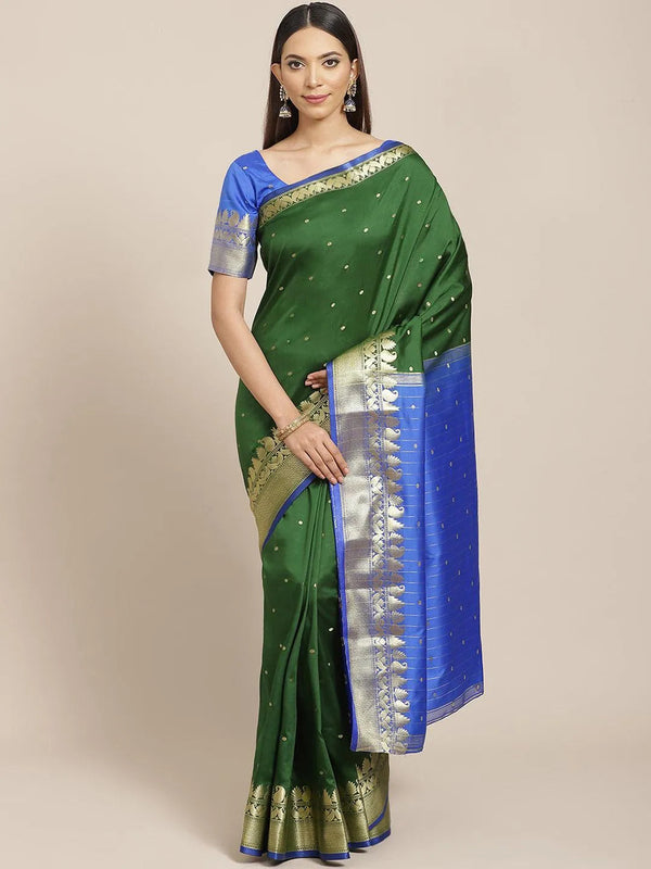 Green Woven Design Silk Saree - Jashvi