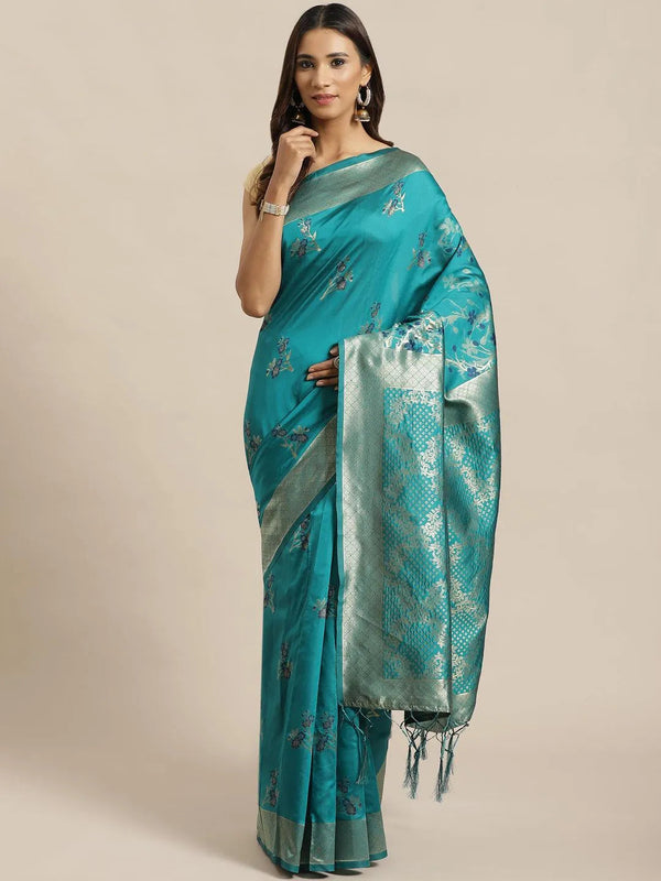 Green Woven Design Silk Saree - Jashvi