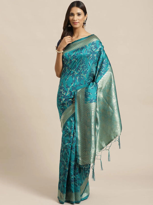 Green Woven Design Silk Saree - Jashvi