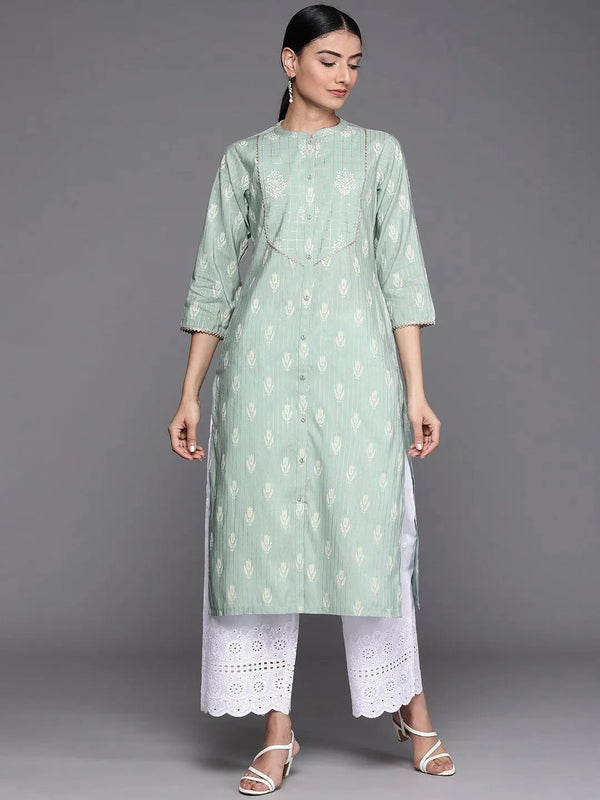 Green Yoke Design Chanderi Silk Kurta - Jashvi