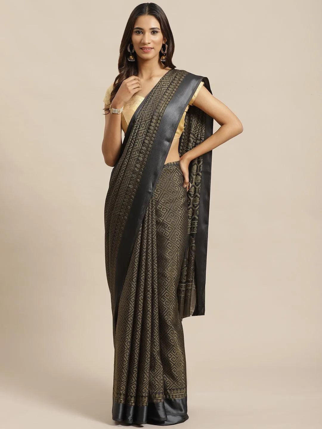 Grey Woven Design Brocade Saree - Jashvi