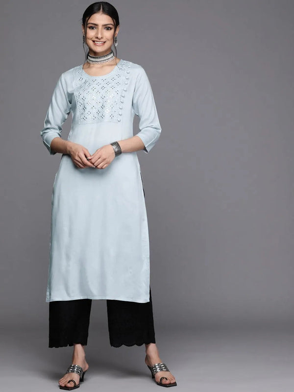 Grey Yoke Design Rayon Kurta - Jashvi