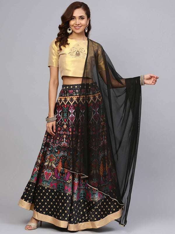 Buy_Women's_Black_Net_Solid_Dupatta_Online_Indiakreations