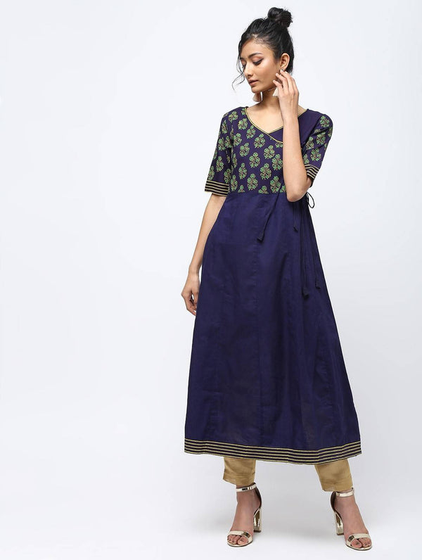 Women's A-Line Anarkali With Colorful Print Kurta - Cheera