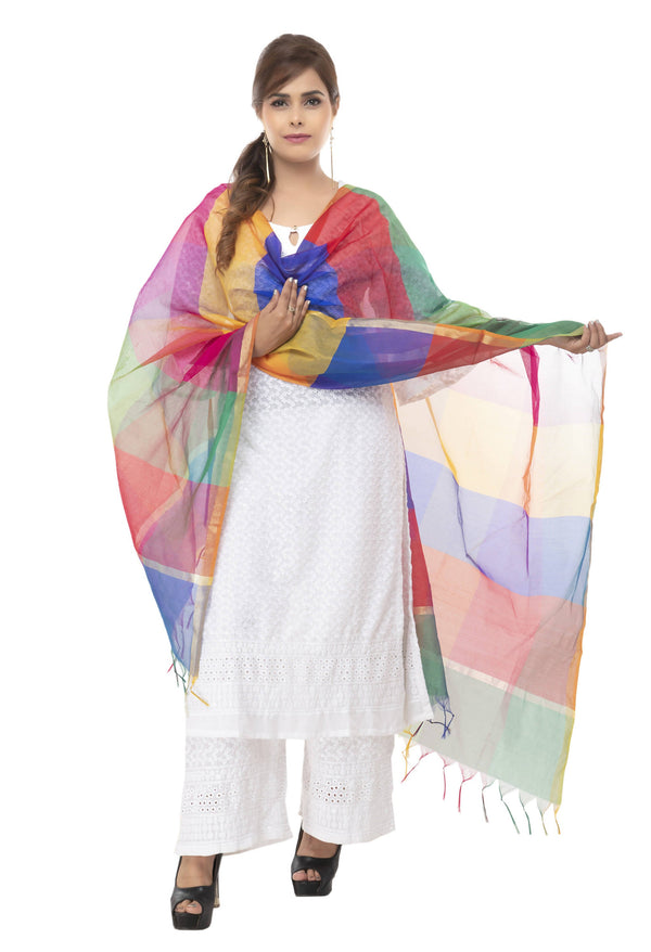 Women's Banarsi Chanderi Piping Dupatta Mfd0023 - Moeza