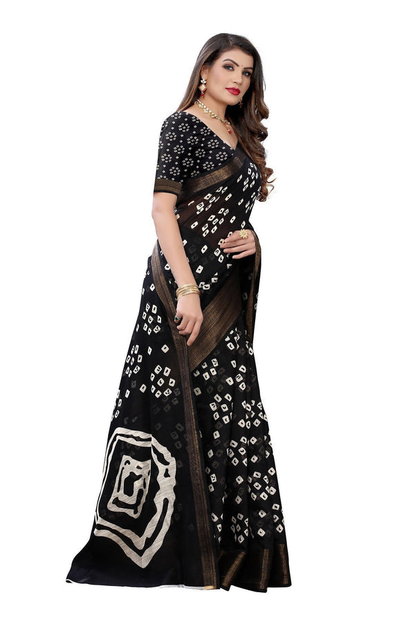 Women's Linen Jari Border Saree With Blouse Piece - Vamika