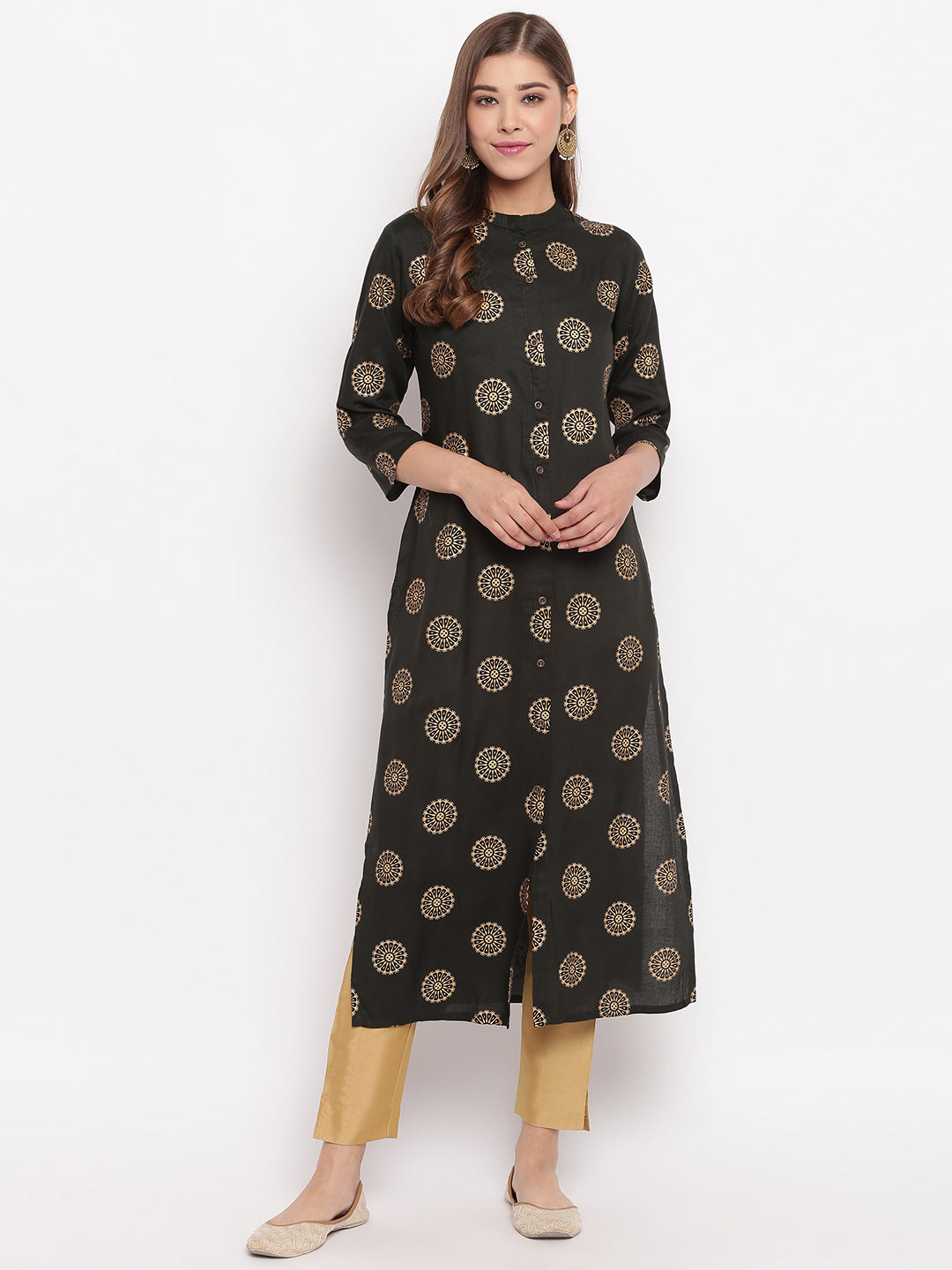 Women's Dark Green Cotton Kurti By Vbuyz (1Pc)