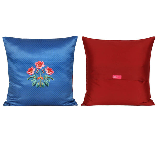 Clover Knotty Satin Blend Cushion Cover Set of 5