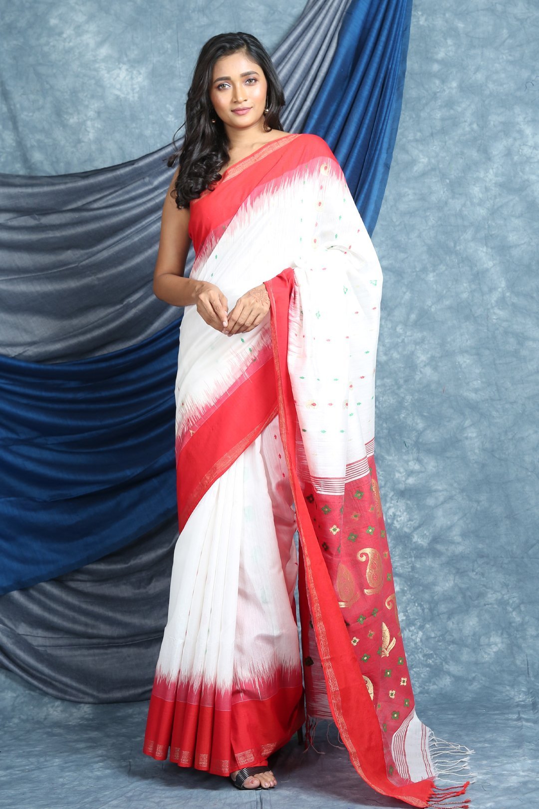 Women's Cotton Saree with Woven Pallu - Arhi