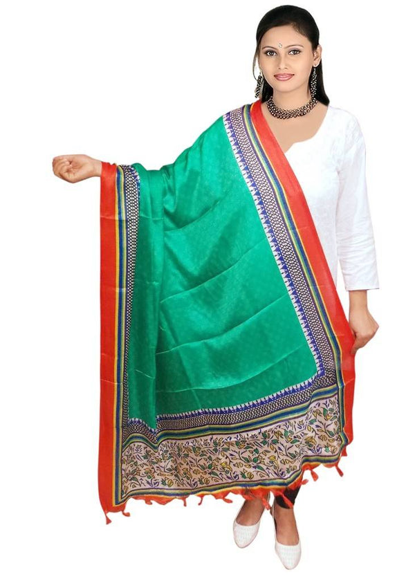 Women's Vamika Multi-Colour Printed Bhagalpuri Silk Dupatta Vms2007 - Vamika