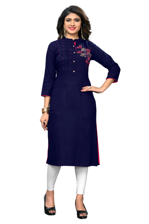 Women's Blue Kurta By Vbuyz- (1Pc Set)