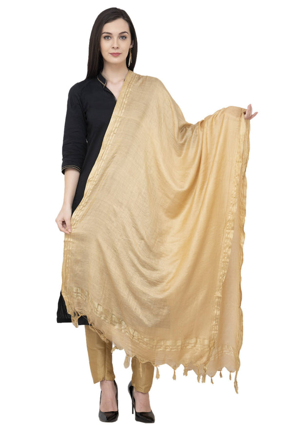 A R SILK Golden Color Fancy Silk Dupattas and Chunnis