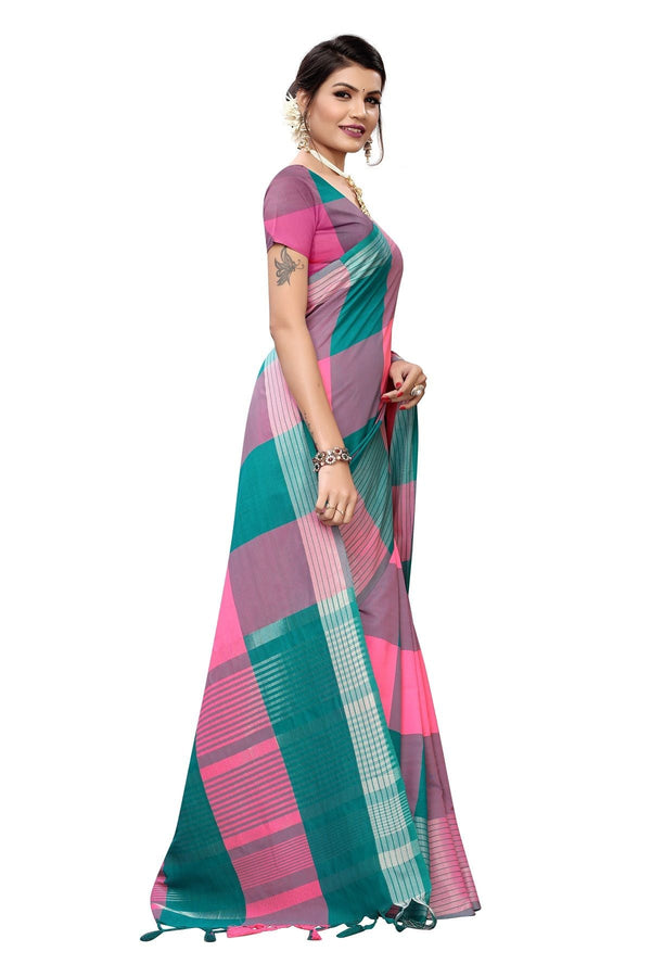 Women's Vamika Rama Cotton Silk Weaving Saree - Vamika