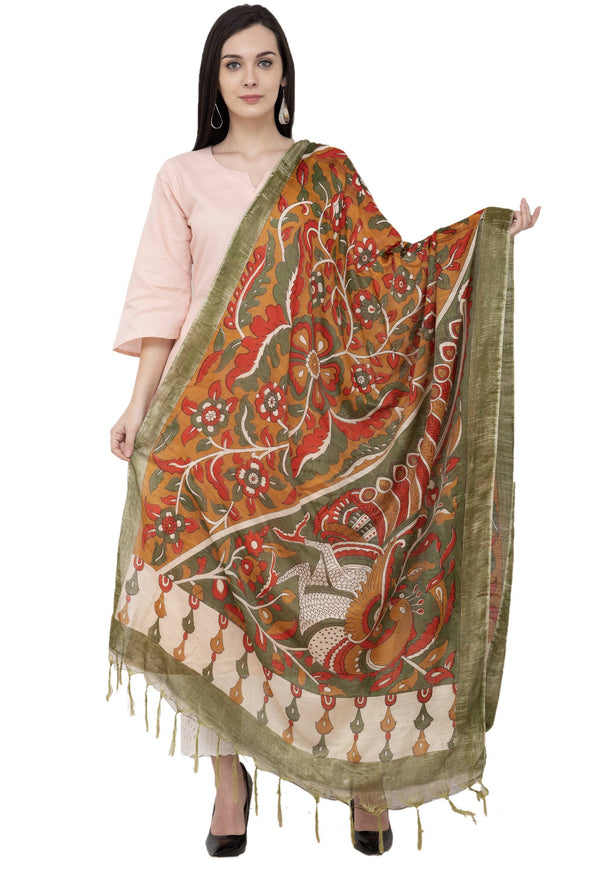 A R Silk Modal Kalamkari Print Fancy Dupatta Color Multi Print Dupatta or Chunni