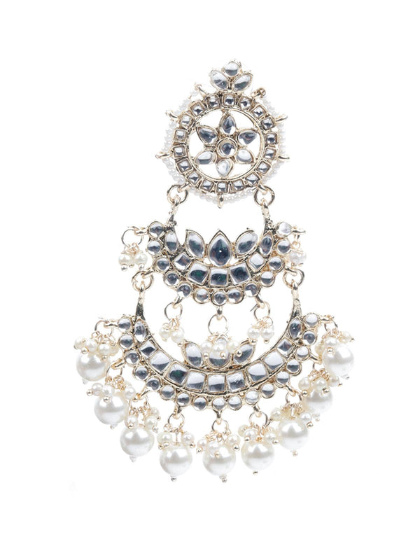 Women's Kundan Studded Chandbali Earrings - Odette