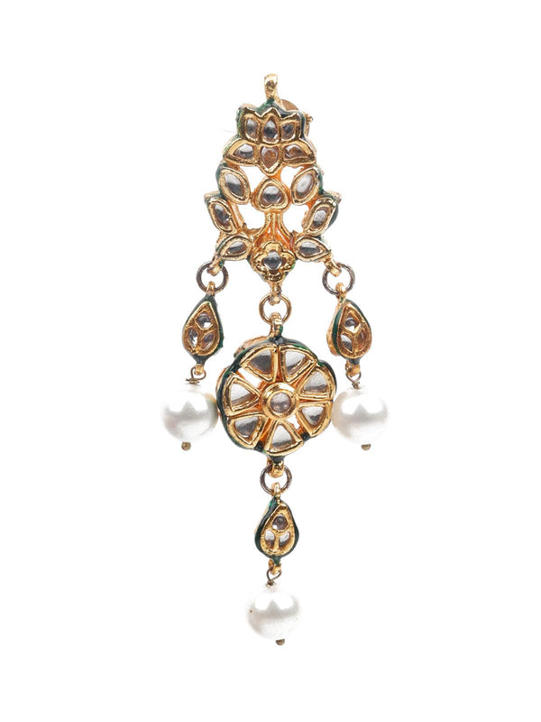 Women's Kundan Studded Dangle Earrings - Odette