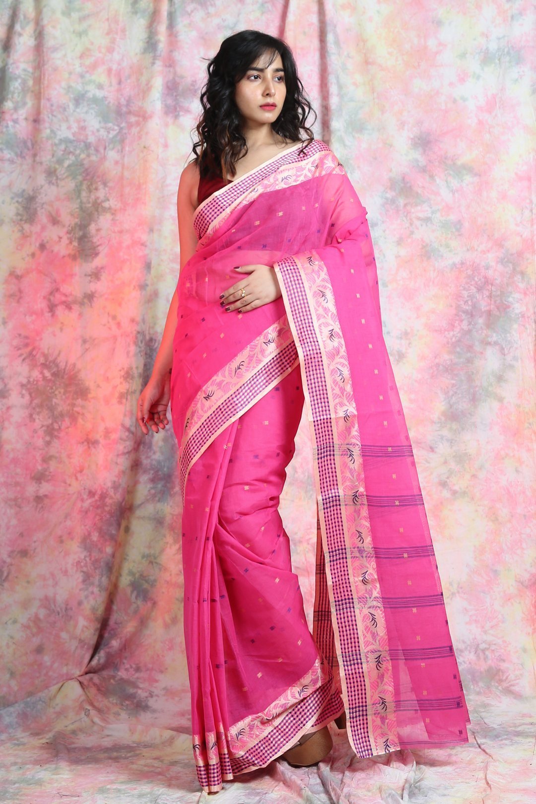 Women's Handwoven Cotton Tant Saree - Arhi