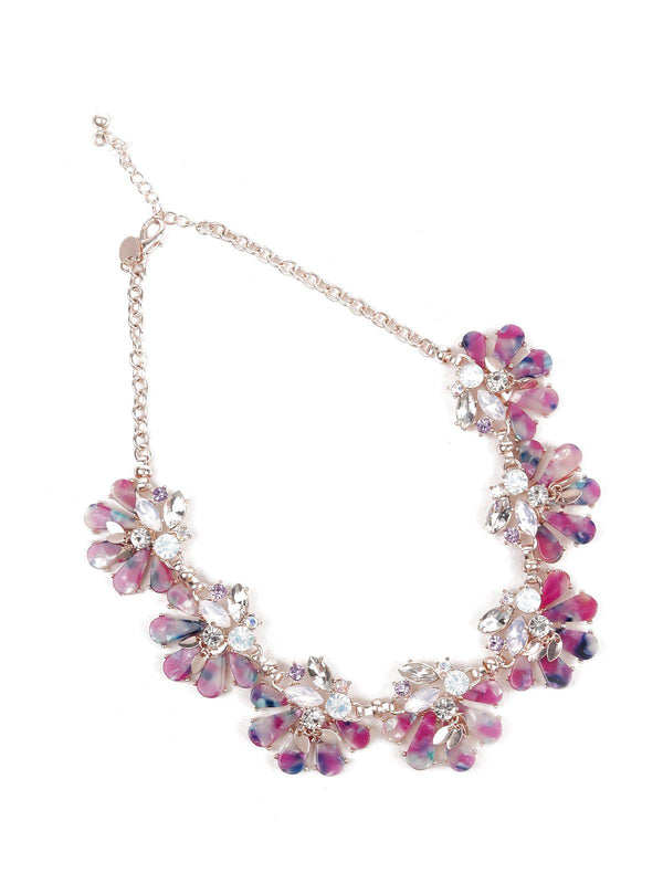 Women's Lovely Multicolored Floral Choker Neck Piece - Odette