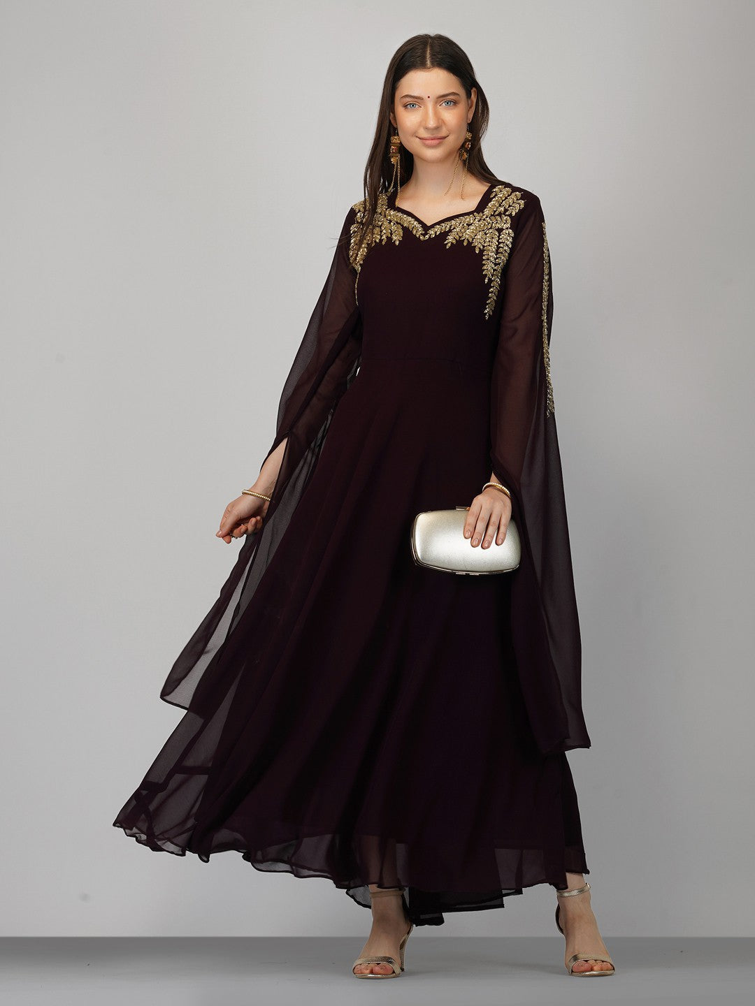 Women's Purple Ankle Length A-Line Kurta  - Ziva Fashion