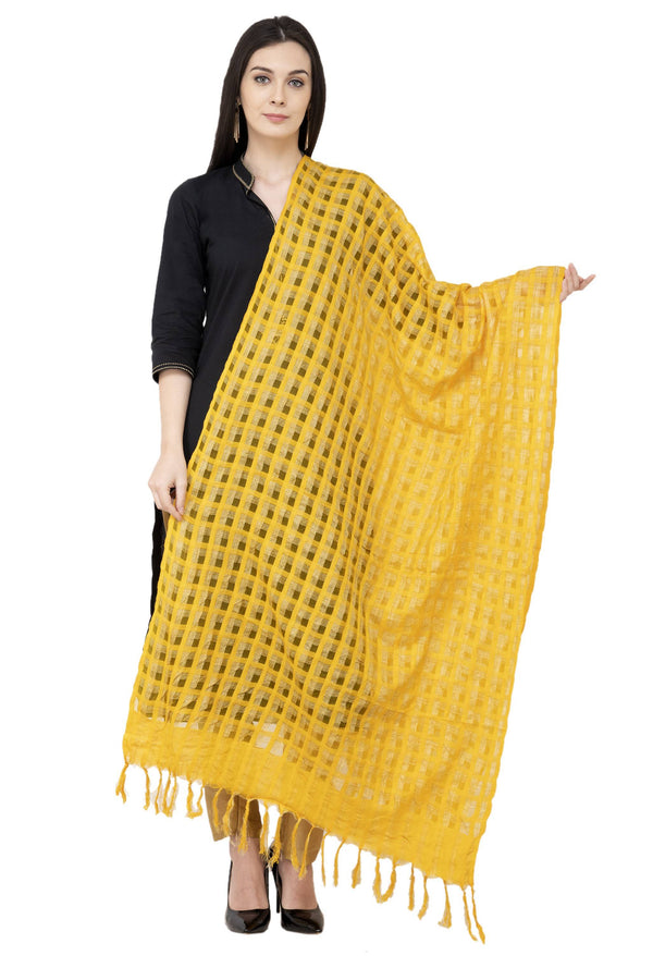 A R SILK Golden Color Fancy Silk Dupattas and Chunnis