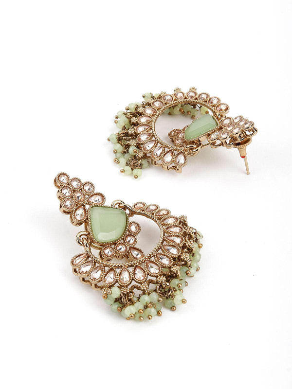 Women's Mint Green Stylish Earring - Odette