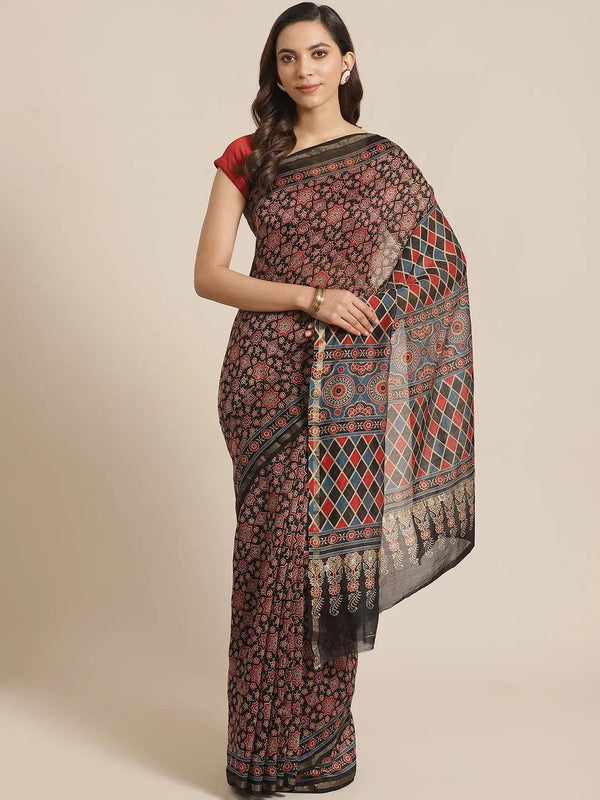 Multicoloured Chanderi Silk Saree - Jashvi