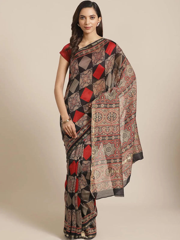 Multicoloured Chanderi Silk Saree - Jashvi