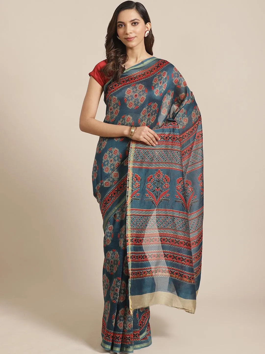 Multicoloured Chanderi Silk Saree - Jashvi