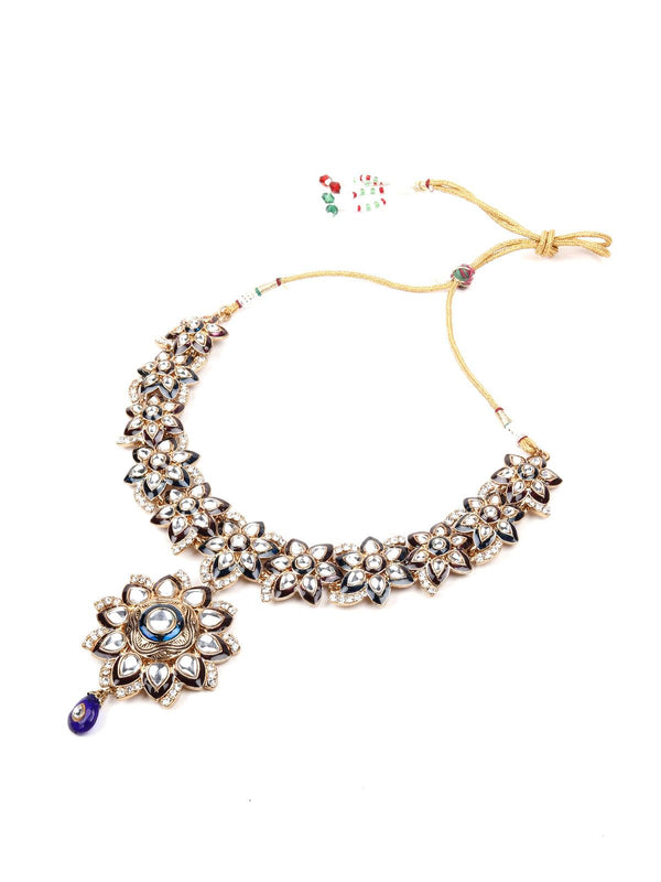 Women's Multicoloured Kundan Set - Odette