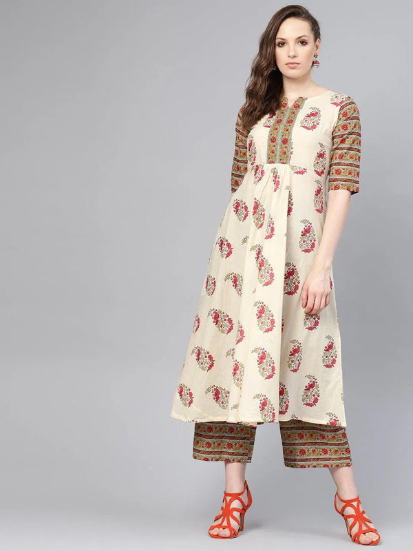 Multicoloured Printed Cotton Kurta Set - Jashvi