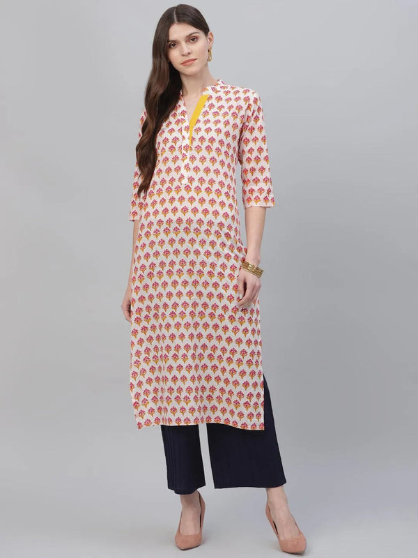 Multicoloured Printed Cotton Kurta - Jashvi